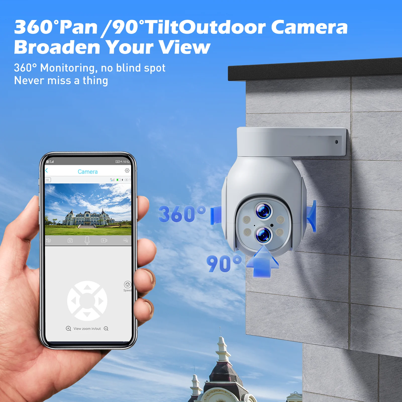 Campark SC22 3MP Security Camera 10 x Hybrid Zoom Wireless WiFi Motion Tracking Surveillance Camera with Alexa