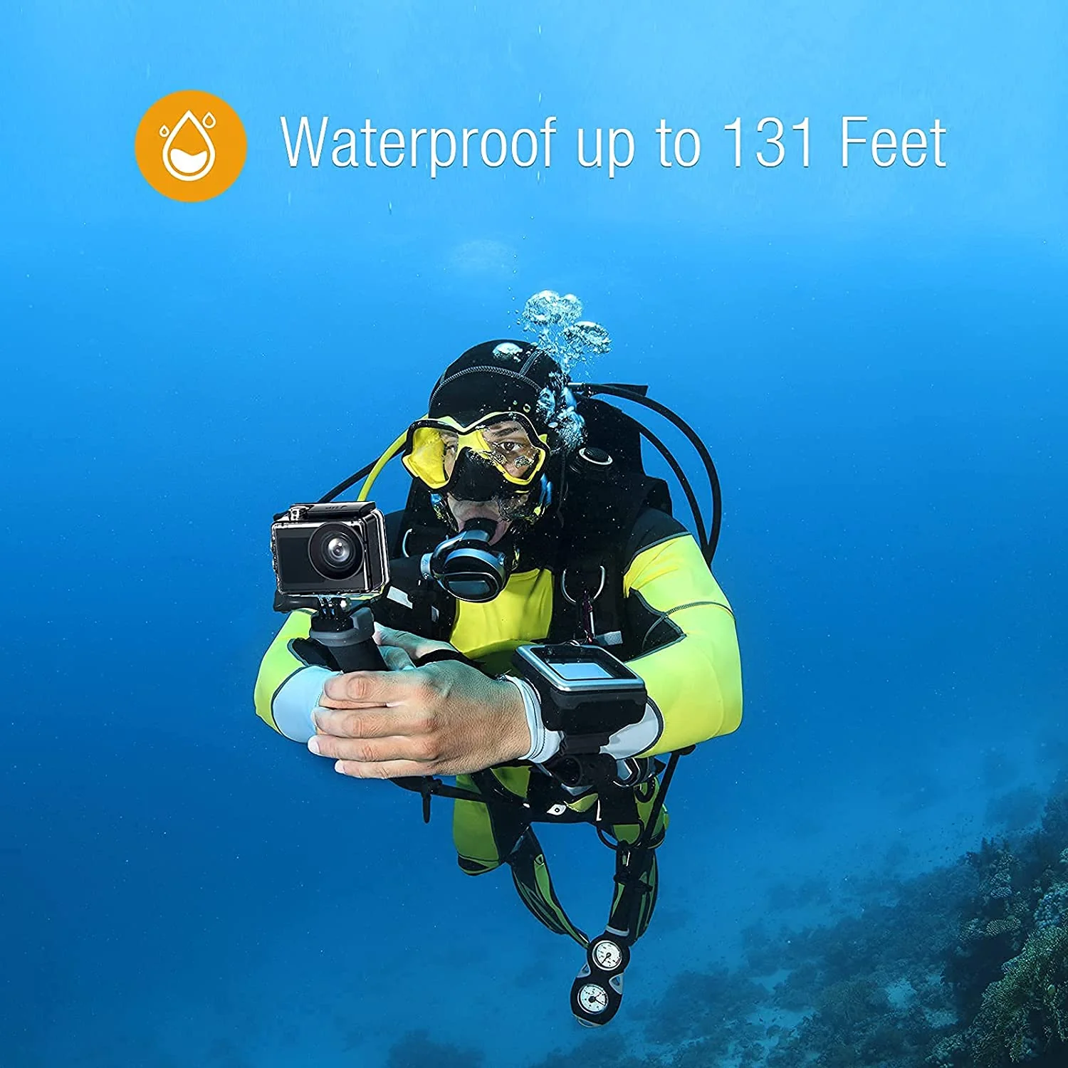 Campark X40 4K 30FPS 20MP Dual Screen Action Camera, EIS,WiFi 131FT Waterproof Underwater Camera