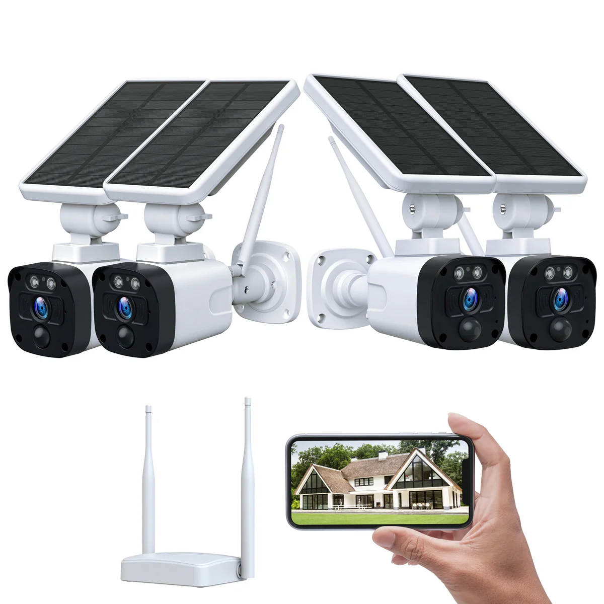Campark SC02/SC14 4MP Solar Powered WiFi Outdoor Security Camera System with Base Station (Star Products)